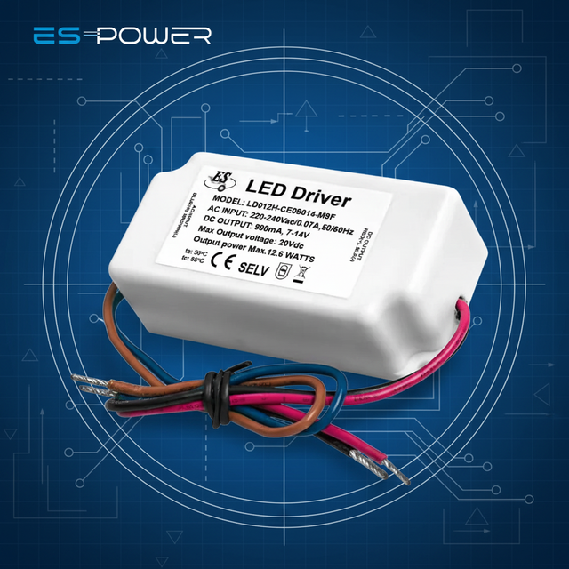 Es KC CCC CB Flicker Free 230V 21-40V 220mA 8.8W AC-DC Constant Current Single Output Plastic Waterproof LED Driver 3-Year