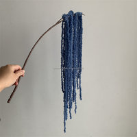 L825 Guirlande de fleurs artificielles faites à la main, Larmes d'amoureux, Amaranthus suspendu, Bleu, pour mariage, fête, décoration murale douce, vente en gros