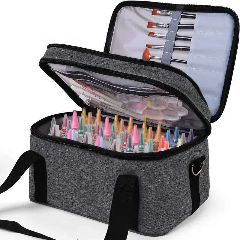 Acrylic Paint Organizer Paint Brush Holder Art Storage Case for Acrylic Paint Carry Case