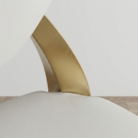Chaise de banquet de luxe en acier inoxydable doré, dossier rond solide, revêtement blanc, pour mariage, hôtel, villa, salle à manger