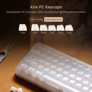 Clavier mécanique Akko YU01, touches transparentes, éclairage RGB, remplaçables à chaud, 2.4G//Filaires USB-C, 68 touches US, 3750mAh - Product Image 4