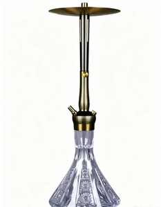 Cachimba de latón y vidrio con vástago largo, tipo jarra, para tabaco, para uso en salones, bares y el hogar - Product Image 1