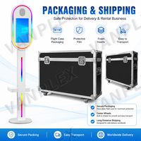 Cabina de Fotos DSLR de Metal Resistente para Eventos, con Pantalla Táctil de 15.6 Pulgadas, Sombrilla Ovalada y 2 Años de Garantía, Ideal para Alquiler en Fiestas