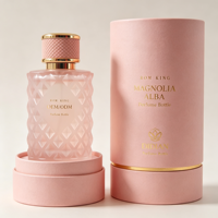 Boîte cylindrique pour flacon de parfum personnalisé, écologique, 30 ml, 50 ml, 100 ml, avec impression dorée et insert en EVA