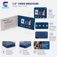 Brochure Video A5 da 7.0 Pollici con Display IPS, Sensore Magnetico, Logo in Rilievo, Copertina Rigida, Risoluzione 1024x600