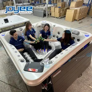 JOYEE מפעל סיני Aquaspring ספא 5 מקום עצלן חיצוני חם אמבטיה LED מזרקת מטוסי עיסוי ספא בלבואה מערכת בקרת ספא אמבטיה