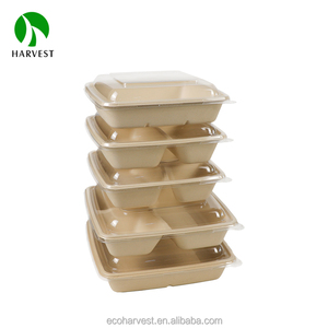 Emballage alimentaire biodégradable écologique durable de 8 pouces carrés avec couvercle, marque Harvest, série CS - Product Image 4