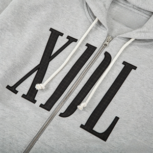 Sweat-shirt à capuche gris Y2K personnalisé pour homme et femme, avec lettres graphiques appliquées et brodées, coupe oversize et ample, style streetwear et hip-hop - Product Image 3
