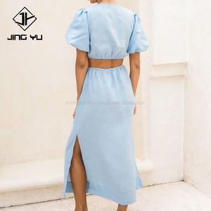 Robes longues en lin pur de haute qualité, taille plus, en coton d'été, provenant d'Italie, 100% lin, pour femmes, robe en lin - Product Image 2