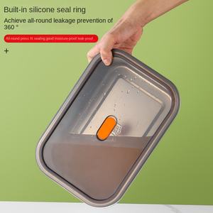 Fiambrera Rectangular de acero inoxidable 316 con tapa de plástico, almacenamiento sellado para refrigerador para conservación de frutas y alimentos para bebés - Product Image 3