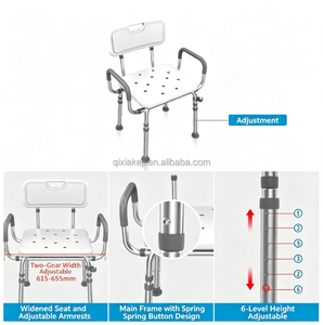 Sedia da Doccia in Lega di Alluminio Saldato Antiscivolo, con Fori di Drenaggio, Cuscinetti in TPE, Sgabello da Bagno Leggero, Resistente <span class=keywords><strong>per</strong></span> Anziani e <span class=keywords><strong>Disabili</strong></span> - Product Image 4