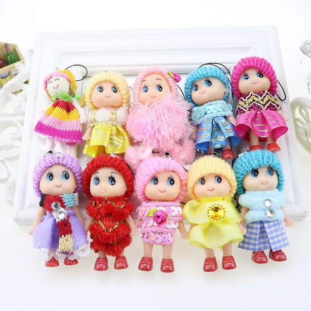 Cute Mini Doll with Miniature Clothes Keychain Toy Gift for Children