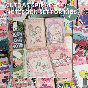 Kawaii A5 máy tính xách tay thiết lập dễ thương xoắn ốc ràng buộc tập thể dục cuốn sách trở lại trường học quà tặng cho sinh viên văn phòng phẩm Nguồn cung cấp - Product Image 2