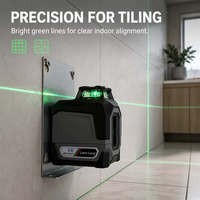Niveau laser vert 3D mini haute précision à 5 lignes, autonivelant, rotatif à 360° pour le carrelage