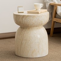 Table d'appoint vintage en faux pierre de grotte, en ciment de magnésium, style antique, pour maison d'hôtes, table à thé, meuble TV, table de chevet, chambre, balcon
