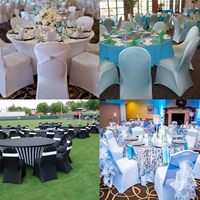 Housse de chaise universelle blanche en spandex extensible, économique, pour hôtel, mariage, banquet ou fête - Vente flash