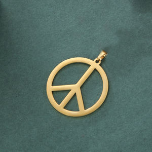 Myshape liontin simbol tanda perdamaian untuk kalung anting-anting harmoni dan Amulet religius Perhiasan Stainless Steel - Product Image 6