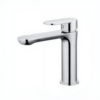 Robinet de salle de bain moderne monotrou à poser, eau chaude et froide, en acier inoxydable 304, avec capteur sans contact, cartouche céramique, finition chromée, en alliage
