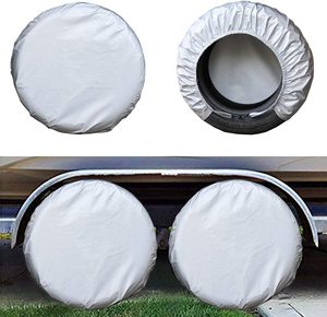 Jeu de 4 housses de pneus, couverture de roue étanche pour remorque de voyage, camping-car, camion SUV, camping-car, protection contre le <span class=keywords><strong>soleil</strong></span>, la pluie <span class=keywords><strong>et</strong></span> la <span class=keywords><strong>neige</strong></span>, adapté - Product Image 1