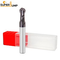 Fraise à queue sphérique en carbure à 2 dents HRC55 pour usinage de l'acier, compatible ODM/OEM