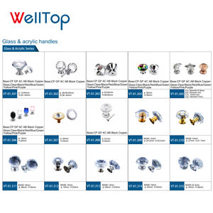 Welltop קריסטל ברור קריסטל ידית ידית תכשיטים ידיות ארון ידיות הדלת ידיות קריסטל VT-01.147 מדגם חינם - Product Image 2