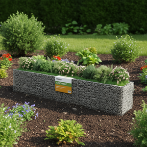 Jardinière surélevée Vitro Gabion 21,3x35,4x39,4 pouces en acier galvanisé argenté pour légumes - Product Image 2