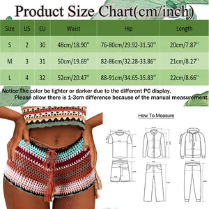 Short d'été sexy Bikini en crochet bas Boho femmes pantalon vêtements de plage <span class=keywords><strong>Bikni</strong></span> couvrir cordon taille haute Shorts maillots de bain - Product Image 6