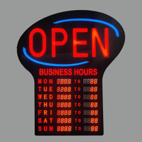 Enseigne néon LED ouverte/fermée pour heures de travail, affichant les heures d'ouverture du restaurant/magasin, panneau néon LED