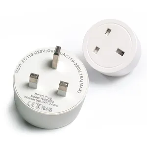 16A adaptor soket pintar WiFi UK Tuya aplikasi hidup cerdas kontrol suara nirkabel soket daya jaringan Zigbee grosir