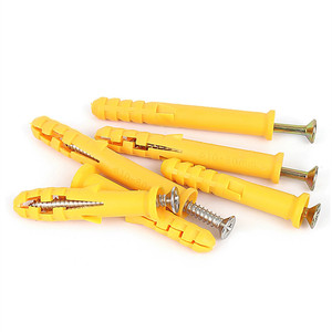 Chevilles murales en plastique jaune de 3/16'' avec vis en acier inoxydable, cheville en nylon pour tuyau, boulon d'ancrage, vis d'expansion en acier au carbone - Product Image 5