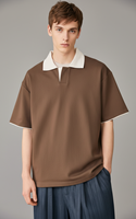 Camiseta de Algodón Grueso de Lujo para Hombre, de Alta Calidad, Silenciosa, Holgada, con Hombros Caídos, Manga Corta, Estilo Minimalista