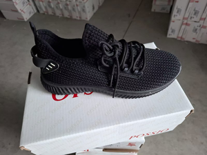 Scarpe Casual da Uomo in Tessuto Fly Knit con Lacci, Nere, Traspiranti, Punta Rotonda, per Tutte le Stagioni, Suola in Gomma, Intersuola in EVA, Fodera in Rete - Product Image 3