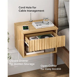 Table de <span class=keywords><strong>chevet</strong></span> beige haut de gamme, design moderne européen à rainures verticales, sur mesure et en gros - Product Image 4