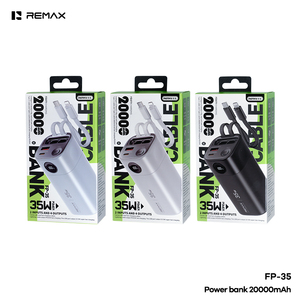 FP-35 Power Bank PD35W Fast Charge Built-in Dual <b>Cables</b> Digital Display Banks 20000mAh FP-35 FP-35 - Product Image 2