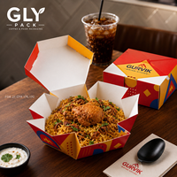 Boîte à riz au poulet personnalisée, en papier alimentaire, pour emporter, emballage alimentaire pour restaurant, restauration rapide, emballage alimentaire
