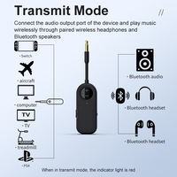 Adaptateur Bluetooth 5.4 2-en-1 pour audio, récepteur/émetteur 3,5 mm, mode dédié aux avions, tapis roulants et autoradios