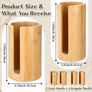 Organizador de tapas de madera para tarros Mason, dispensador portátil de tapas, soporte de almacenamiento para encimera de cocina, ecológico - Product Image 4