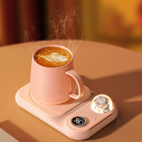 Chauffe-mugs électrique intelligent à 4 vitesses, 55-85 degrés, avec contrôle de la température, sous-verre thermique chauffant en 3 secondes pour usage domestique