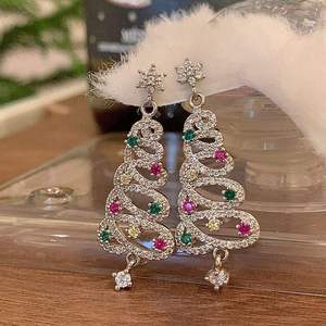 2026 Colorful Rhinestone Christmas Tree Tassel Drop <b>Earrings</b> Luxury Round Crystal <b>Dangle</b> <b>Earrings</b> Women Holiday Party Jewelry - Product Image 5
