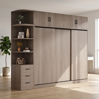 Armoire à 3 portes coulissantes en contreplaqué de qualité E0 avec armoire à bords arrondis, modulaire et facile à assembler, idéale pour le rangement de la chambre à coucher