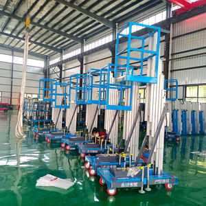 Meja pengangkat pria hidrolik teleskopik vertikal tiang tunggal <span class=keywords><strong>Platform</strong></span> angkat aluminium pekerjaan Aerial 100-250kg kapasitas 4-14m meja angkat - Product Image 3