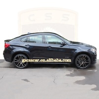 Kit de carrocería de fibra de vidrio estilo Car Parts para BMW X6 F16, parachoques delantero, faldones laterales, luz LED, alerón trasero.