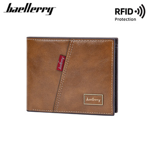 Baellerry <b>Men's</b> Short <b>Wallet</b> Leather Multi-Card Slot RFID Protection Horizontal Everyday Use - Product Image 5