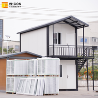 Maison d'hôtes préfabriquée au design moderne, mini-maison de luxe en conteneur avec terrasse