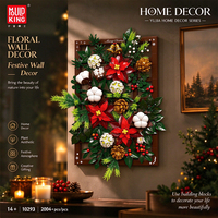 MOULD KING 10293 Décoration murale florale en blocs de construction, ensemble de briques MOC, modèle artistique en briques, kit d'assemblage créatif, cadeau de Noël