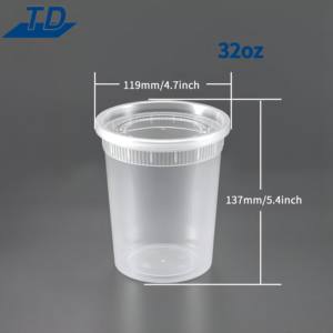 एचडी मुफ्त नमूना 32 औंस टेकवे सूप कप प्लास्टिक टेवे खाद्य कंटेनर ढक्कन के साथ माइक्रोवेव डिस्पोजेबल कप - Product Image 4