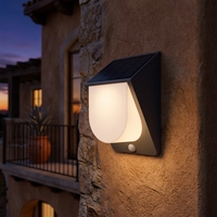 Lampe Murale Solaire IP54 avec Capteur PIR, Portée de Détection 5-6m, LED Monocristalline 0.2W, 3 CCT Indépendants, Liaison 2.4G, 5.5V/3.7V, Extérieur