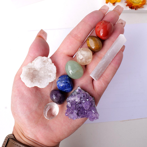 Lot <span class=keywords><strong>de</strong></span> 7 cristaux <span class=keywords><strong>de</strong></span> guérison des chakras avec amas d'améthyste, géode <span class=keywords><strong>de</strong></span> quartz clair et baguette <span class=keywords><strong>de</strong></span> sélénite pour l'équilibrage énergétique - Product Image 5