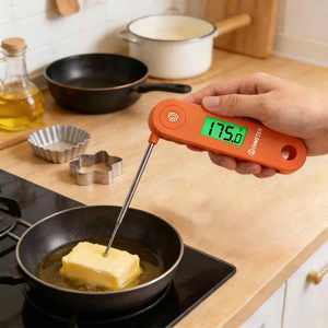 Termômetro Digital de Cozinha em Aço Inoxidável IP68 à Prova d'Água para Famílias, Rotação Automática de 180° para Sopa, Mingau e Assados - Product Image 5