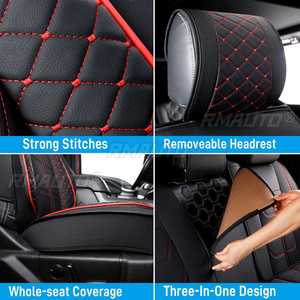 Juego Completo de 5 Fundas de Asiento para Automóvil, Fundas de Asiento de Cuero PU, Protectores para Chevy Silverado 1500 2500HD 3500HD 2007-2022 - Product Image 3